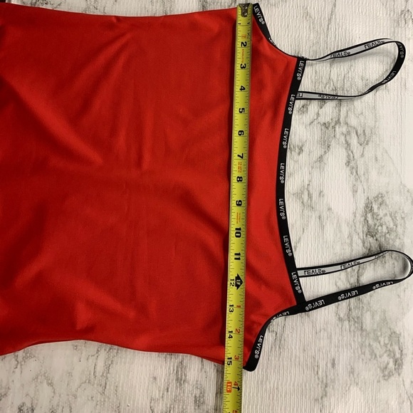 Levi’s Paige Brilliant Red Bodysuit Branded Contra - Picture 10 of 11